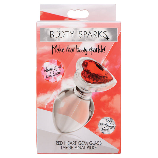 Booty-Sparks-Red-Heart-Gem-Glass-Anal-Plug-Large