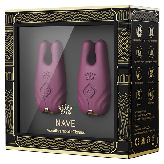 Zalo-Legend-Nave-Vibrating-Nipple-Clamps-Velvet-Purple