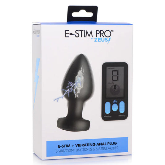 Zeus Electrosex E-Stim Pro Silicone Vibrating Anal Plug with Remote